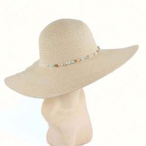 Nouveau chapeau de soleil en papier à large bord pour femme, idéal pour la pêche en plein air, les vacances, les voyages et la plage - Product Image 5