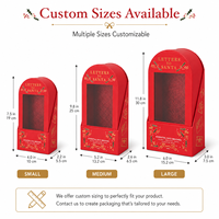 Caja de Regalo Navideña de Alta Gama Personalizada con Ventana Transparente, Caja de Embalaje de Cartón Duro Estilo Cajón con Estampado en Caliente