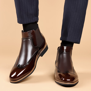 Botas <span class=keywords><strong>Chelsea</strong></span> de Cuero Genuino para Hombre, Talla Italiana 39-47, Cuero Vacuno, Talla Europea 25, Cuero Puro - Product Image 1