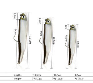 JIGGINGSOUL-SL092- Kit de Señuelos Suaves con Anzuelo de Cabeza de Plomo, Venta al por Mayor, Cebo para Lubina Negra Crazy Minnow - Product Image 4