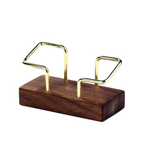 Black Walnut Solid Wood Business Card <b>Holder</b> Display Rack Office Desk Stand For Conference Reception Custom Engraving - Product Image 5