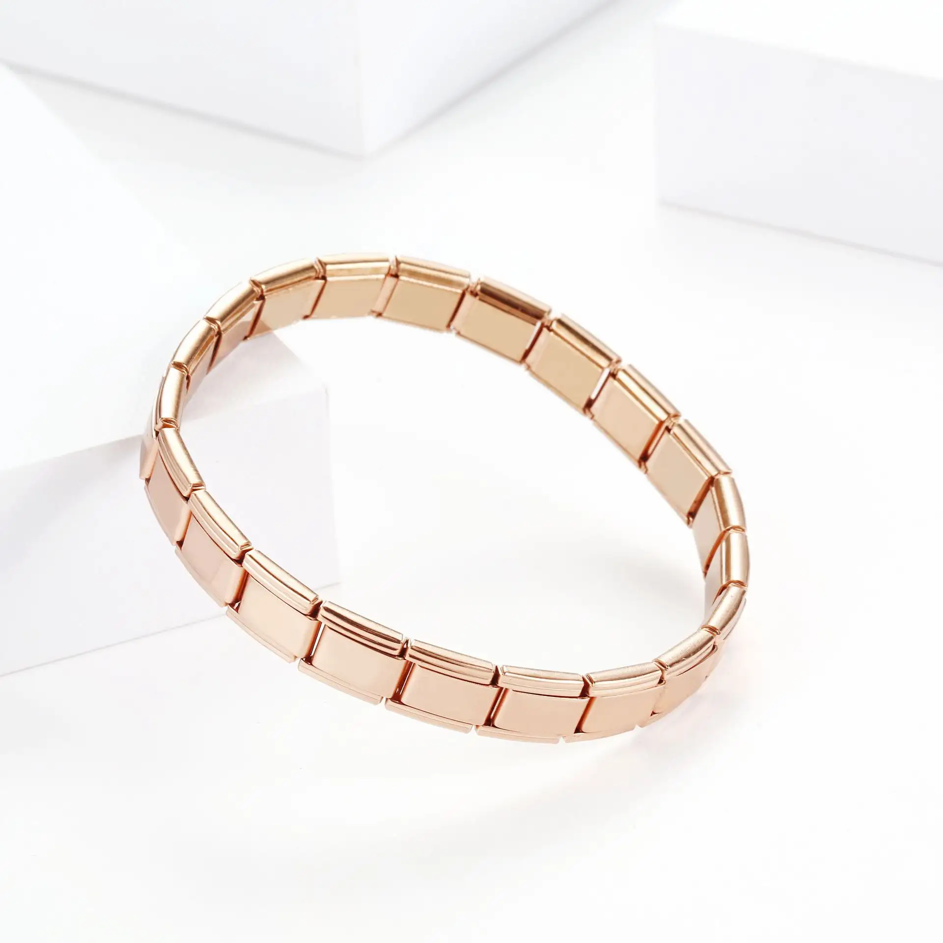 Customize Simple Personality Bracelet Watch Strap 20cm Men Bracelet Luxury Rose Gold Stainless Steel Jewelry