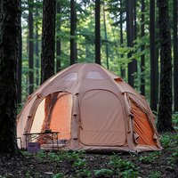Tente de camping portable d'extérieur avec tissu Oxford imperméable, dôme gonflable à colonnes d'air, équipement octogonal