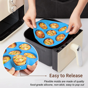 Molde de Silicona para Muffins, Antiadherente, de 7 Cavidades, para Freidora de Aire, Huevos, Cupcakes, Tartas y Accesorios para Pasteles - Product Image 3