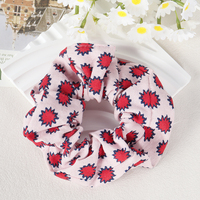 Tissu personnalisé imprimé coton rose chouchous pour cheveux accessoire pour cheveux attaché avec bandeau queue de cheval