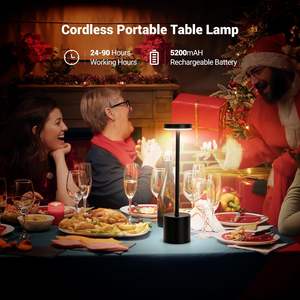 Lampe de table LED sans fil rechargeable portable de luxe moderne pour restaurant, idéale pour les dîners romantiques (vente en gros) - Product Image 5