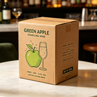 Boîte esthétique en carton ondulé imperméable pour vin mousseux Pomme Verte, impression offset, expédition rapide en 72h