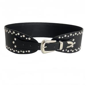 <span class=keywords><strong>Ceinture</strong></span> large rétro Y2K pour femme, style E-girl, effet vieilli, passe-partout, ajustée à la taille - Product Image 6