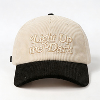 Gorra de Pana de Dos Tonos con Logotipo Bordado, Estilo Dad Hat, Sin Estructura, para Hombre y Mujer, Invierno, OEM