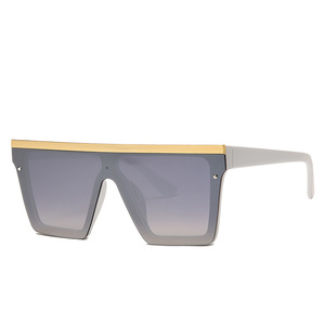 Wholesale Custom Logo Metal Frame UV400 Acrylic Lenses One Piece Fashion Sunglasses - Product Image 5