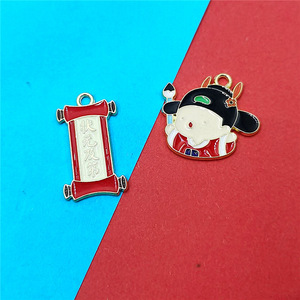 Plaque de style chinois en alliage avec motif de bénédiction goutte à goutte, de forme irrégulière, pour la fabrication de boucles d'oreilles, composants de bijoux - Product Image 2