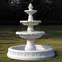 Fontaine musicale en marbre de style européen professionnel, sculpture extérieure pour aménagement paysager de jardin, durable