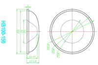 L'épi en verre de projecteur de 100mm a mené la lentille menée optique de projecteur 150 degrés 160 degrés