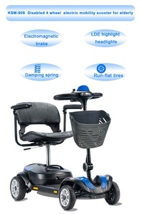 Scooter électrique pliable KSM-906 pour personnes âgées, vente flash, scooter tout-terrain à 4 roues, scooter électrique pliable avec siège - Product Image 2