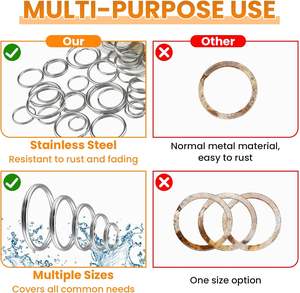 New Design Stainless Steel Flat Split <b>Key</b> <b>Rings</b> Custom Logo Available For Keychain Manufacturers - Product Image 2