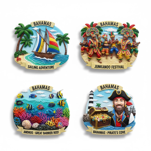 Aimant <span class=keywords><strong>de</strong></span> réfrigérateur personnalisé Festival Junkanoo Bahamas, design danseur <span class=keywords><strong>de</strong></span> carnaval en résine 3D, souvenir <span class=keywords><strong>de</strong></span> célébration culturelle des Caraïbes - Product Image 1