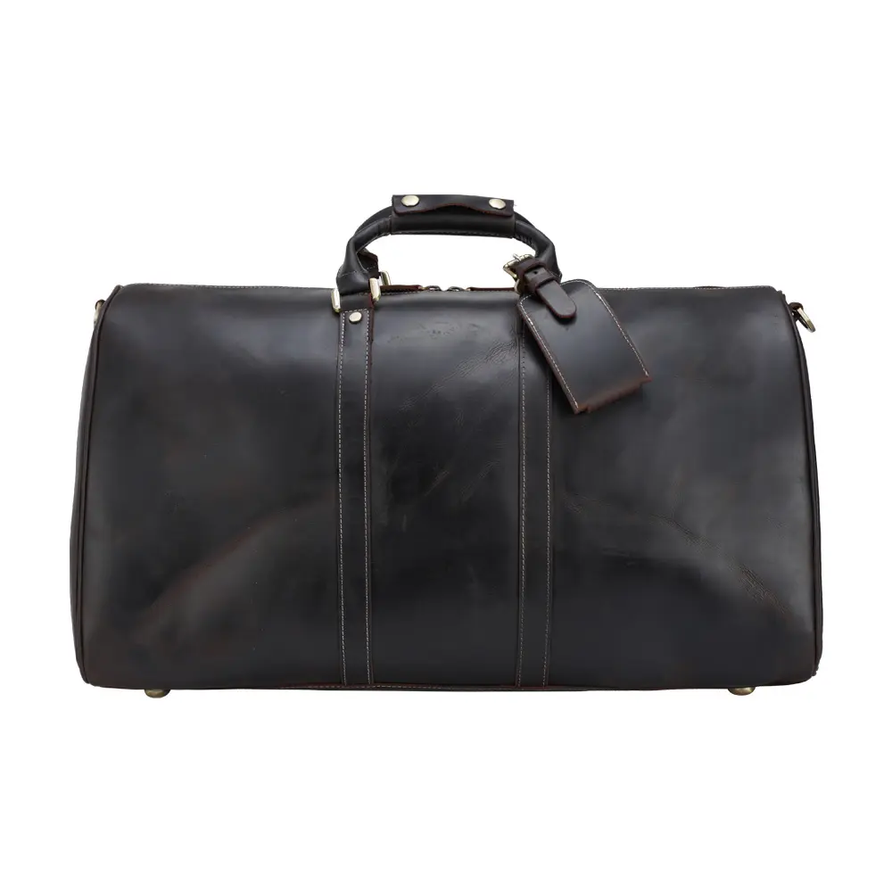 Promotion Cheap Genuine Leather Cowhide Weekender Travel Duffle Bag Crazy Horse Leather Holdall