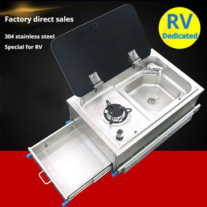 Évier pliable personnalisé en acier inoxydable 304 pour caravane RV et camping-car avec brûleur à <span class=keywords><strong>gaz</strong></span> - Product Image 4