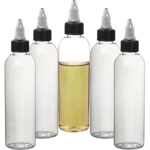 Free Samples 60ml 120ml 150ml 250ml Clear Amber Squeeze <b>Plastic</b> Paint Ink Hair Oil Applicator Bottle with Bamboo Twist Top <b>Cap</b> - Product Image 1
