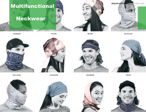 Custom Unisex Naadloze Ijs Zijde Polyester Hals Gaiter Multifunctionele Verticaal Gestreepte Fietsen Ademend Upf50 + Bandana 'S - Product Image 3