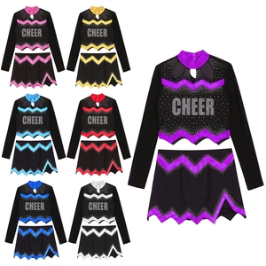 Uniforme de Animadora para Niñas de 6 a 16 Años, Conjunto de Top Corto y Falda para Práctica de Danza Moderna, Actuaciones y Competiciones de Danza - Product Image 1