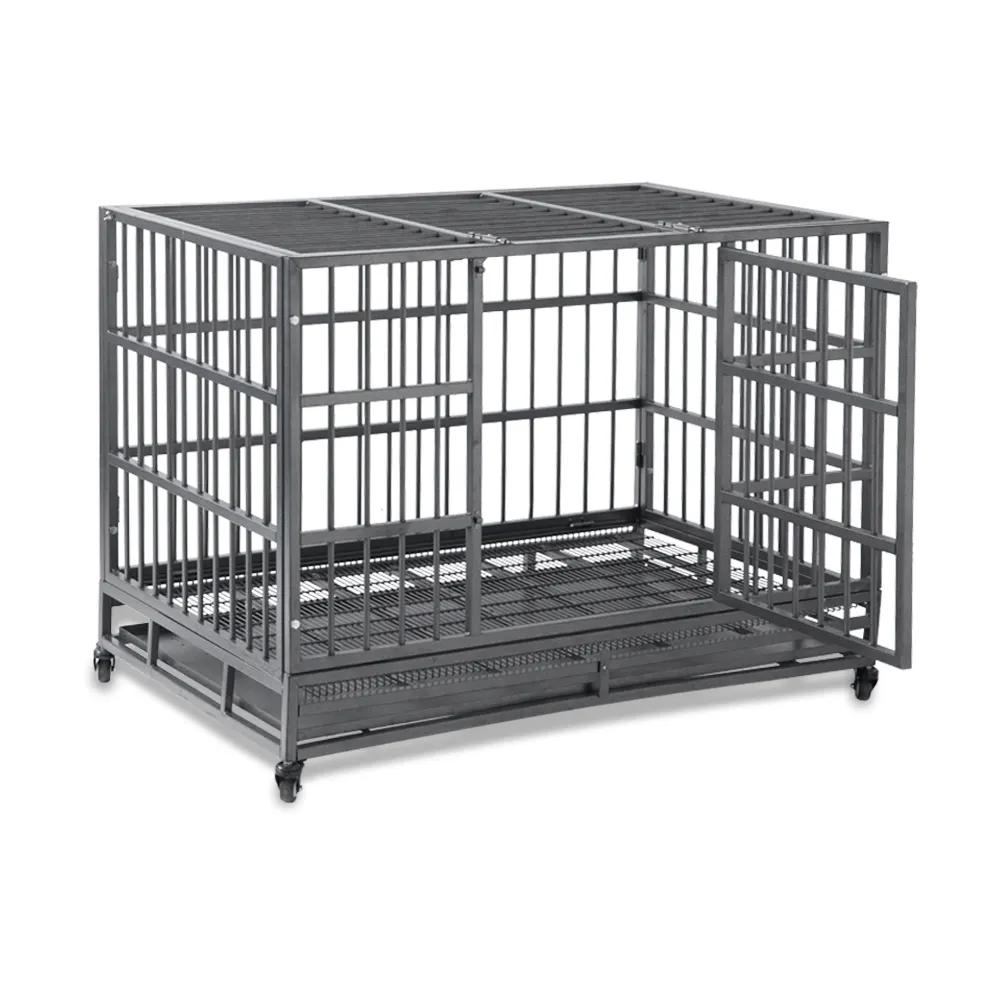 Cage en aluminium pour chien, plateau et roues, haute qualité, exportation depuis l'allemagne