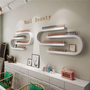 Estante de Pared en Forma de U de Hierro para Exhibición de Uñas, con Diseño Moderno y Duradero, para Almacenamiento y Exhibición en Salones de Belleza - Product Image 1