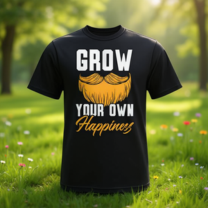 T-shirt Grow Your Own Happiness Beard pour hommes avec motif de moustache - Product Image 3