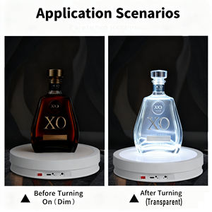 Meja putar tampilan listrik 32cm, dengan Remote Control cerdas, lampu LED, kecerahan, fitur putar warna-warni yang dapat disesuaikan - Product Image 4