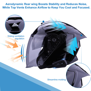 Fabricante OEM/ODM <span class=keywords><strong>de</strong></span> <span class=keywords><strong>Cascos</strong></span> <span class=keywords><strong>de</strong></span> Motocicleta Certificados ECE y DOT - <span class=keywords><strong>Cascos</strong></span> <span class=keywords><strong>de</strong></span> Media Cara Personalizados con Bluetooth Integrado - Product Image 4