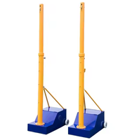 Poteau de base en acier réglable et portable pour badminton et volley-ball, avec montage facile et conception durable pour une utilisation en intérieur et en extérieur