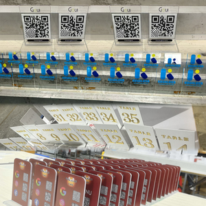 Salon Bar Bảng hiển thị mã QR <span class=keywords><strong>Acrylic</strong></span> đứng quét để trả tiền phương tiện truyền thông xã hội nhà máy nhỏ hàng loạt tùy chỉnh dấu hiệu - Product Image 6