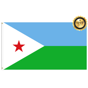 Banderas de Djibouti de 3x5 pies al por mayor, poliéster 68D/100D, personaliza todas las naciones, envío rápido, proveedor fiable, entrega rápida - Product Image 2
