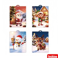 Kit de puzzle autocollant stéréo de Noël pour enfants, kit d'artisanat de mosaïque autocollante de Noël à faire soi-même, Père Noël, bonhomme de neige, jouet éducatif créatif