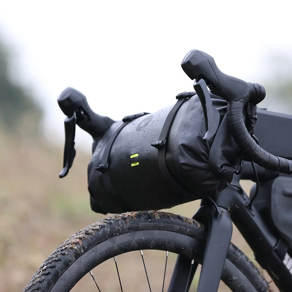 Rhinowalk Impermeabile Manubrio Borse Set 12L Bikepacking Borse Anteriore 2 Dry Pack per MTB Strada di Ghiaia Biciclette Sacchetto