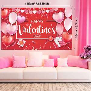 Hot Sale High Quality Waterproof Valentine's Day Polyester <b>Banner</b> Custom Print for Romantic Party Home Wall Yard Outdoor Decor - Product Image 3