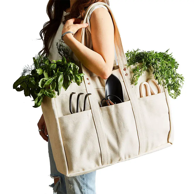 Fábrica al por mayor de lona de gran tamaño supermercados reciclar bolsa de compras para alimentos y verduras con logotipo impreso personalizado