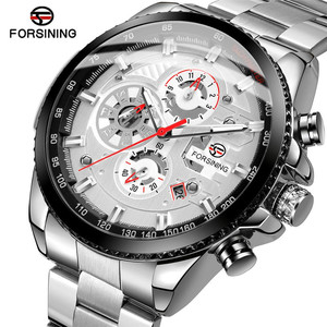 Lige-montre-bracelet automatique mécanique pour hommes, marque de luxe, phase lune, étanche, noir - Product Image 5