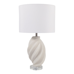 Lampada da Tavolo Scultorea in Resina Bianca, Luce d'Accento Moderna per Comodino e Arredo Notturno - Product Image 5