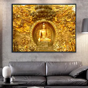 Lukisan arsitektur seni Buddha lukisan Modern cetakan Rumah kustom dekorasi dinding lukisan kanvas dekorasi berbingkai