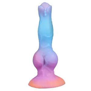 ZWFUN Fantasia lobo cão pênis vibradores de silicone macio realista glow cão nó animal monstro vibrador brinquedos sexuais adultos