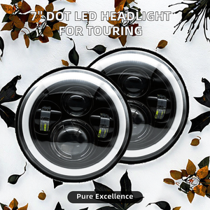 Conjunto de Faros Delanteros LED de 7 Pulgadas con Certificación DOT, 7 Lentes para Modelos Touring Road King Glide Xtx, Garantía de Reemplazo de un Año de la Marca - Product Image 2