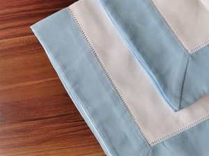 Serviettes en coton biologique et lin mélangé, classiques, faites à la main, réutilisables, à bords biaisés, couleurs personnalisées, échantillons gratuits, mariage, Noël - Product Image 4