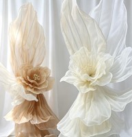Bunga Peony Organza Raksasa Buatan untuk Dekorasi Latar Panggung Pernikahan, Acara, Pesta, dan Pajangan Jendela Grosir
