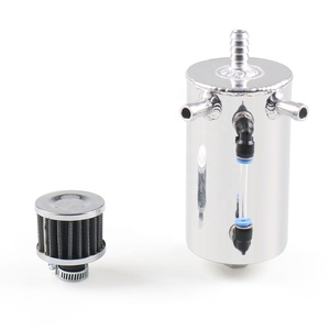 신형 유니버설 알루미늄 연료 탱크 0.5L 오일 캐치 캔 브리더 필터 포함 - Product Image 2