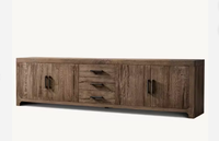 Meuble de salon de style américain de luxe en bois massif Console de contrôle multimédia Armoire de rangement Meuble TV
