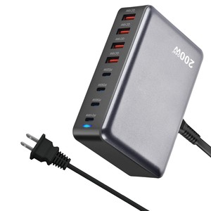 <span class=keywords><strong>Chargeur</strong></span> de bureau 200W, adaptateur multifonction GaN PD 200W, nouveau <span class=keywords><strong>chargeur</strong></span> transfrontalier <span class=keywords><strong>8</strong></span> ports 200W pour Samsung, <span class=keywords><strong>Apple</strong></span> <span class=keywords><strong>iPhone</strong></span>, Google - Product Image 4