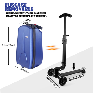 A-bst High Quality Aluminum 120 Degree Rotation Kids Scooter Luggage <strong>Suitcase</strong> 3wheels <strong>Foldable</strong> Durable Scooter <strong>Suitcase</strong> for Kids - Product Image 5