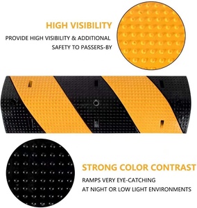 Protezione del pavimento del cavo <span class=keywords><strong>in</strong></span> <span class=keywords><strong>gomma</strong></span> rampa Speed Bump Guard copertura stradale Speed Bump Ramps Heavy Duty Rubber Traffic Calming - Product Image 2