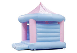 Vente entière d'usine Carrousel gonflable <span class=keywords><strong>de</strong></span> maison <span class=keywords><strong>de</strong></span> rebond <span class=keywords><strong>de</strong></span> haute qualité Château plein d'entrain rose-bleu pastel pour mariage - Product Image 3